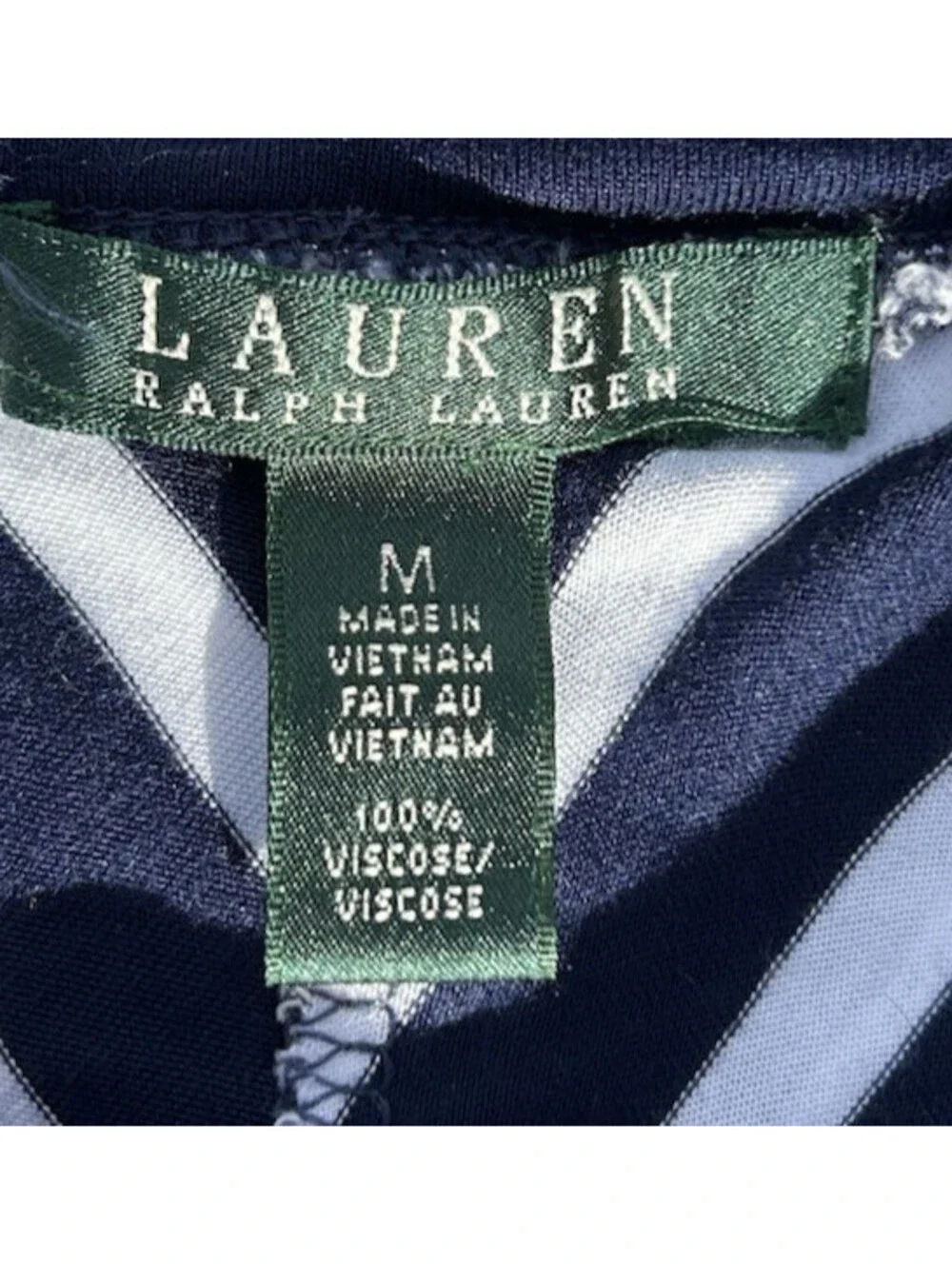 Lauren Ralph Lauren Skirt Womens M Blue White Casual Stripes Stretch Aprox 28